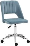 Vinsetto Homeoffice Stuhl mit Samtoptik Schreibtischstuhl Blau |...