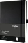 SIGEL CO108 Premium Notizbuch A4 dotted schwarz, Hardcover, 194 nummerierte Seiten,