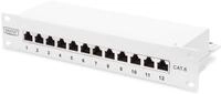 DIGITUS Cat-6 Patchpanel - 12 Ports - RJ45-Buchsen - 10-Zoll Rack-Mount 1HE - LSA