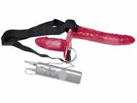 Bad Kitty Vibrating Strap-On Duo - roten Doppelumschnallvibrator für Frauen und