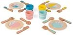 Janod - 20-teiliges Service Holz Design Retro - Rollenspiel - K&uuml;chenspielzeug -