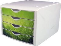 helit H6129650 - Schubladenbox &bdquo;the chameleon, 4 Schubladen, f&uuml;r Format DIN A4,