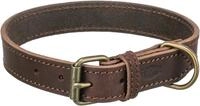 TRIXIE Rustic Fettleder-Halsband - D-Ring schont Kehlkopf - Halsumfang 42 - 48...