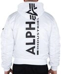 Alpha Industries MA-1 ZH Back Print Bomberjacke f&uuml;r Herren White/Black