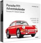 FRANZIS 55199 - Porsche 911 Adventskalender rot, Metall Modellbausatz 1:43