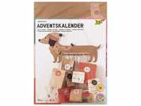 folia 9382 - Adventskalender-Set "Sausage Dog", 54-teiliges DIY Bastel-Set zur