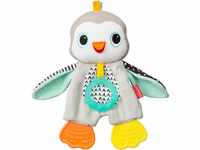 Infantino Cuddly Teether Penguin for Sensory Exploration - Silicone Teether,...