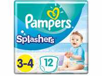 Pampers Splashers Einweg-Badehose, Größe 3–4, 12, 6-11 kg, für sicheren Schutz