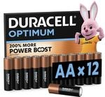 DURACELL Optimum AA-Batterien (12er-Pack) &ndash; Alkaline-Batterien 1,5 V
