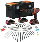 Black+Decker BDCHD181B3A-QW - Schlagbohrmaschine 18 V 1.5 Ah Lithium, 3 Akkus,