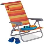 Relaxdays Liegestuhl klappbar, verstellbar, Strandstuhl mit Nackenkissen,...