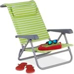 Relaxdays Liegestuhl klappbar, 8-stufig verstellbar, Strandstuhl mit...