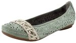Rieker Damen-Ballerinas 41466-52 gr&uuml;n / 52 Gr. 38