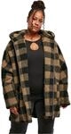 Urban Classics Damen Ladies Hooded Oversized Check Sherpa Jacket Jacke,