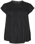 VERO MODA Damen VMDEBBIE Pleat S/L TOP GA NOOS, Schwarz, M