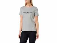 Tommy Hilfiger Damen T-Shirt Kurzarm Heritage Rundhalsausschnitt, Grau (Light...