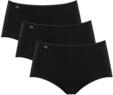 Sloggi Damen Unterhose 24/7 Cotton Midi , Baumwolle, 3-Pack, 50, Schwarz