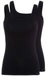 Skiny Damen Skiny Dames Tank Top 2 Pack Advantage Cotton 1 Unterhemd, Schwarz, 36 EU