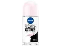 NIVEA Black & White Invisible Clear Deo Roll-On (50 ml), Antitranspirant mit