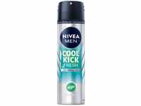NIVEA MEN Cool Kick Fresh Deo Spray (150 ml), Deodorant schützt 48h gegen...