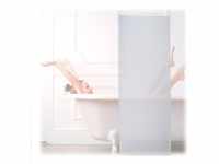 Relaxdays Duschrollo, 60x240 cm, Seilzugrollo für Dusche & Badewanne, Decke &