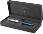 Parker 51 F&uuml;ller | Petrolblauer Schaft mit Chromfarbenen Zierteilen 