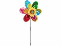 Relaxdays Windrad Blume, dekorativer Blumenstecker, Gartendeko für Balkon oder