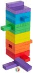 Relaxdays Holz Wackelturm, 48 Bausteine zum Stapeln, W&uuml;rfel, f&uuml;r Kinder ab 3