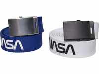 Mister Tee Unisex NASA Belt 2-Pack extra long one size blue/wht
