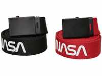 Mister Tee Unisex NASA Belt 2-Pack extra long one size black/red