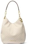 Michael Kors Damen Lillie Hobo Schultertasche, Vanilla/Acorn, 31.8 x 34.3 x 12.7 cm