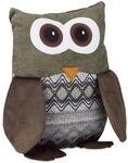 Relaxdays T&uuml;rstopper Eule, T&uuml;rpuffer Stoff, T&uuml;rsack Boden, T&uuml;rhalter Kinder,