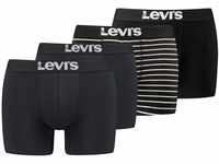 Levi's Herren Levi's Men's Solid And Vintage Stripe (4 Pack) Boxer Shorts,...