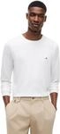 Tommy Hilfiger Herren Langarmshirt Stretch Slim Fit Baumwolle, Wei&szlig; (White), L
