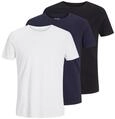 JACK & JONES Herren Jjeorganic Basic Tee O-Hals 3pk Mp T Shirt, Black/Pack:1black