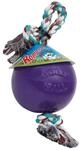 Jolly Pets, Romp-n-Roll, Hundespielzeug mit Seil und Ball, 15 cm/Gr&ouml;&szlig;e M, violett
