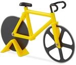 Relaxdays Fahrrad Pizzaschneider, lustiger Pizzaroller mit Schneider&auml;dern aus
