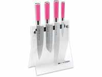 F. DICK Pink Spirit Messerblock 4Knives (Officemesser Santoku Küchenmesser