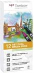 Tombow ABT Dual Brush Pen, Pastel Colors, 12er Set, Stifte mit zwei Spitzen,...
