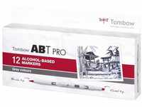 Tombow ABTP-12P-3 Alkoholbasierter Marker ABT PRO zwei Spitzen Gray Colors