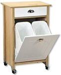 Kesper |K&uuml;chenwagen mit M&uuml;lltrennsystem, Material: Faserplatte, Ma&szlig;e: B 50 x H