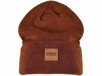 Urban Classics Unisex TB626-Synthetic Leatherpatch Long Beanie-Mütze, Toffee,...