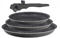 Bergner Black Edition | Bratpfannen Set | 2 Pfannen aus Gespresstem Aluminium 24 und
