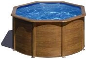 Gre Pool KIT240W Pacific - Aufstellpool aus Stahl, rund, mit Holzoptik. Abnehmbare
