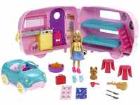 Barbie Chelsea Serie, Chelsea Auto und Camper Set mit 10+ Barbie Camping...