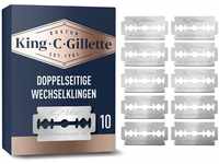 King C. Gillette 10 Rasierklingen für Rasierhobel Männer, Doppelklingen für
