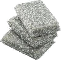 WMF Gl&auml;nzerkissen silber 3 St&uuml;ck, Sp&uuml;lschwamm, Topfreiniger, Lurex-Schwamm, ideal