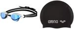 arena Cobra Core Swipe Mirror Goggle, 413748492, 003251, blau/wei&szlig;, einheitsgr&ouml;&szlig;e
