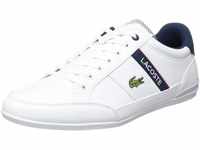 Lacoste Herren Chaymon 0120 2 CMA Sneakers, Weiß/Marineblau/Rot, 41 EU