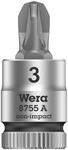 Wera 05003355001 8755 A PZ Zyklop Bitnuss mit 1/4 Zoll-Antrieb, Schwarz, PZ 3 x...